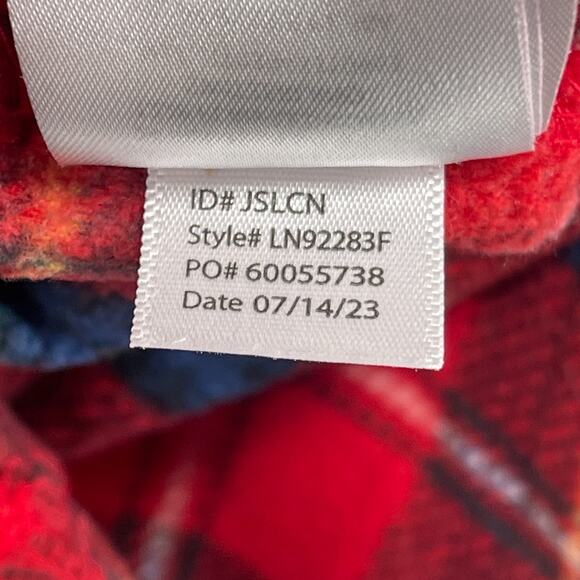 LAUREN RALPH LAUREN Pajamas Womens M Fleece Plaid Tartan Button Up Pants Red - Picture 7 of 16
